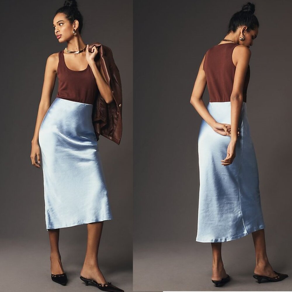 Mare Mare x Anthropologie Knit Slip Twofer Tank Dress SIZE XL NEW blue brown nwt - Picture 1 of 6